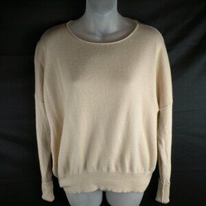 Nili Lotan Oversized Cream 100% Cashmere Crew Neck Sweater XS